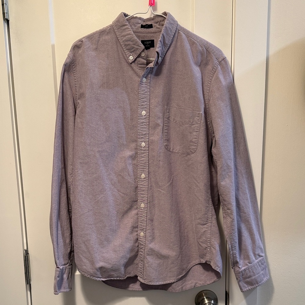 J. Crew Men's Lavender Slim Casual Button-Down Shirt size L